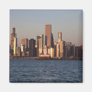 USA, Illinois, Chicago, City skyline over Lake 2 Magnet
