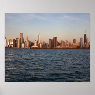 USA, Illinois, Chicago, City skyline over Lake Poster