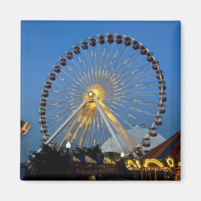 USA, Illinois, Chicago, Cityscapes, Lighted Magnet (Front)