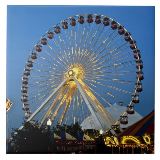 USA, Illinois, Chicago, Cityscapes, Lighted Tile (Front)