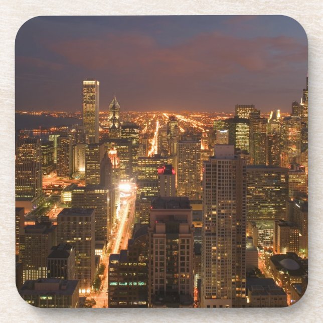 USA, Illinois, Chicago: Evening View of The Loop 2 Coaster (Front)