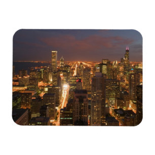 USA, Illinois, Chicago: Evening View of The Loop 2 Magnet