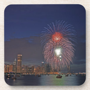 USA, Illinois, Chicago, Fourth of July fireworks Coaster