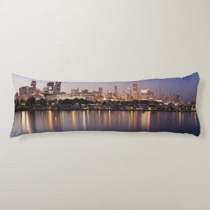 USA, Illinois, Chicago skyline at dusk Body Pillow