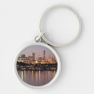 USA, Illinois, Chicago skyline at dusk Keychain