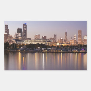 USA, Illinois, Chicago skyline at dusk Sticker