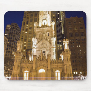 USA, Illinois, Chicago, Water Tower illuminated Mouse Pad
