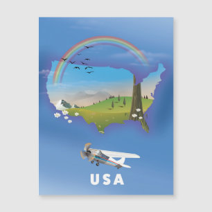 USA Illustrated travel poster