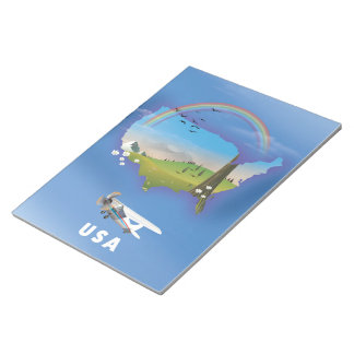 USA Illustrated travel poster Notepad