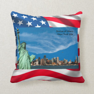 USA Image for Polyester-Cushion Throw Pillow