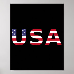 Usa In Aamerican Flag Style Design - Flag 4th July Poster