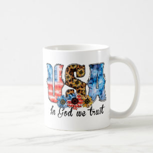 USA In God We Trust   Christian   Sunflower Coffee Mug