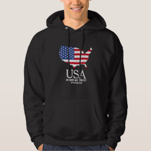 USA In God We Trust Washington Map Flag Patriotic Hoodie