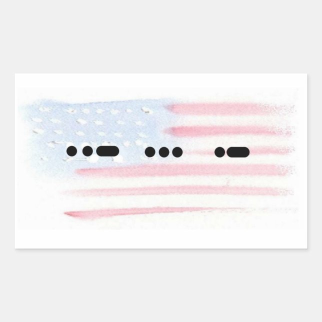 USA in Morse Code with Flag Sticker - Customize (Front)