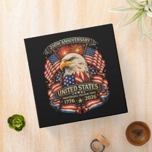 USA Independence 250th Anniversary 1776 2026 Binder