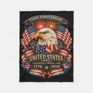 Usa Independence 250th Anniversary 1776 2026 Patri Fleece Blanket