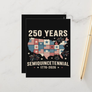 USA Independence 250th Anniversary  Holiday Postcard