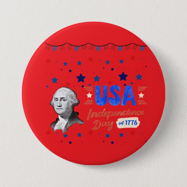 USA Independence Day 3 Inch Round Button (Front)