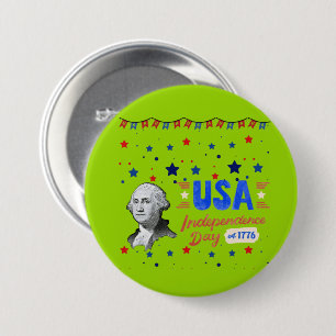 USA Independence Day 3 Inch Round Button