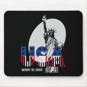 Usa Independence Day 4th July Statue Of Liberty Wo Mouse Pad