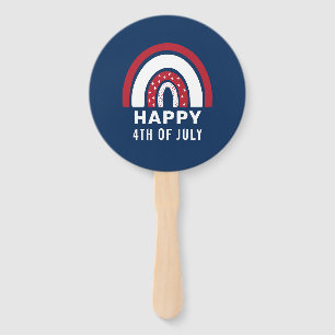USA Independence Day 4th Of July American Rainbow Hand Fan