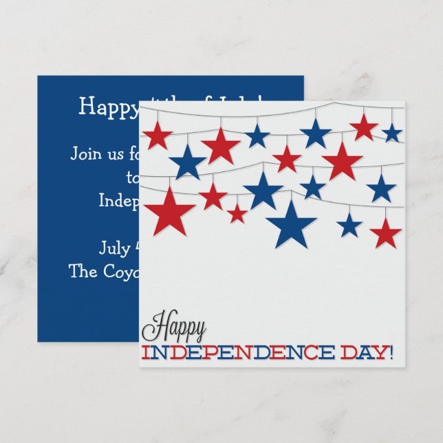 USA Independence Day 4th of July Custom Invitation (Front/Back)