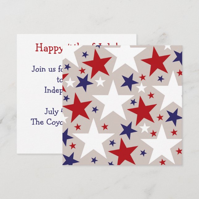 USA Independence Day 4th of July Invitation (Front/Back)