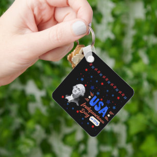USA Independence Day black Keychain