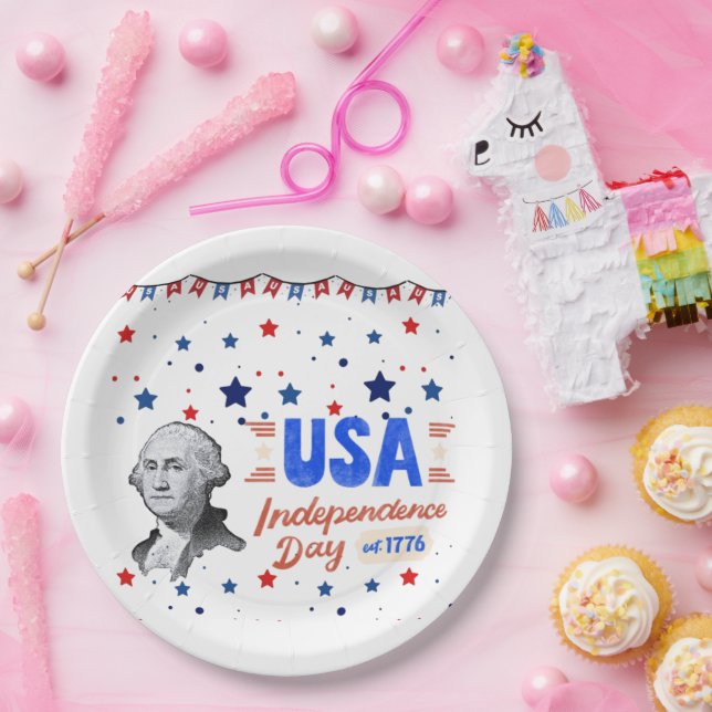 USA Independence Day Paper Plate (Party)