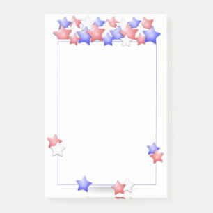 USA Independence Day Patriotic Stars American Post-it Notes