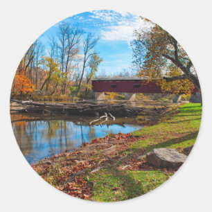 USA, Indiana, Cataract Falls State Recreation Classic Round Sticker