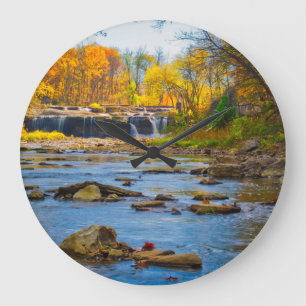 USA, Indiana. Cataract Falls State Recreation Large Clock