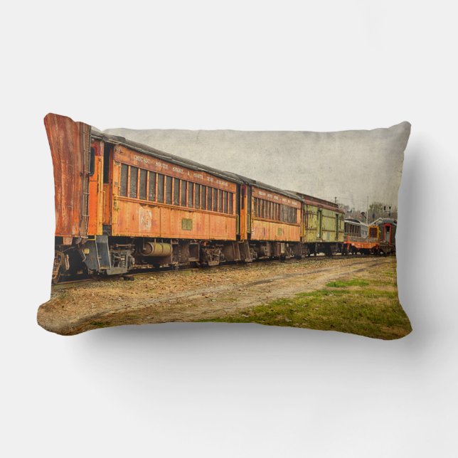 USA, Indiana. The North Mudson Railroad Museum Lumbar Pillow (Front)