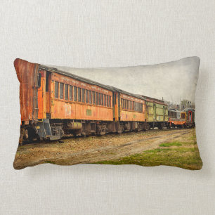 USA, Indiana. The North Mudson Railroad Museum Lumbar Pillow