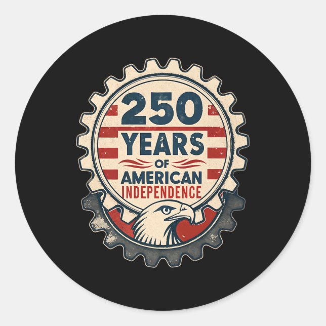 Usa Industry - 250 Years Of American Independence  Classic Round Sticker (Front)