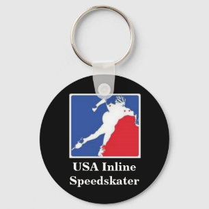 USA Inline Speedskater Keychain