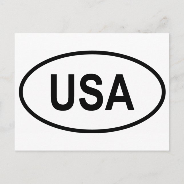 USA Int'l Vehicle Registration Code Carte postale (Devant)