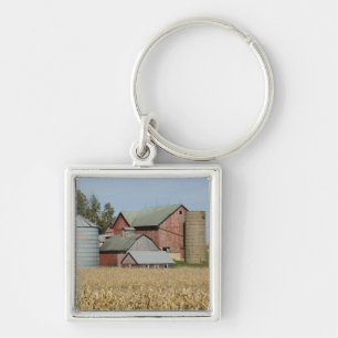 USA, IOWA, Froelich: Old farm Keychain