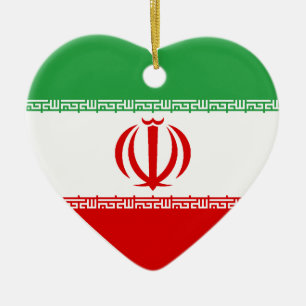 USA & Iran Flag Heart Ornament
