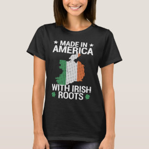 USA Ireland Flag Heritage Made in America With Iri T-Shirt