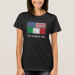 Usa Italy italian American Flag Dual Citizen Citiz T-Shirt