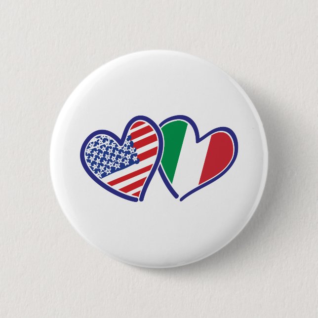 USA---Italy-Love 2 Inch Round Button (Front)
