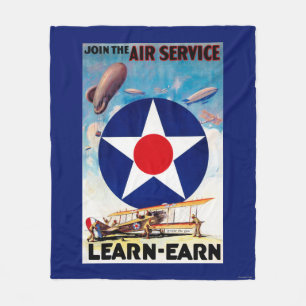 USA - Join the Air Service Learn-Earn Fleece Blanket