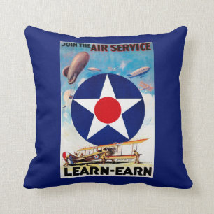 USA - Join the Air Service Learn-Earn Throw Pillow