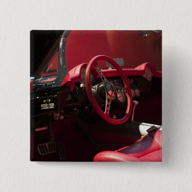 USA, Kentucky, Bowling Green: National Corvette 2 Inch Square Button (Front)