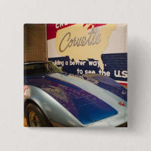 USA, Kentucky, Bowling Green: National Corvette 2 Inch Square Button