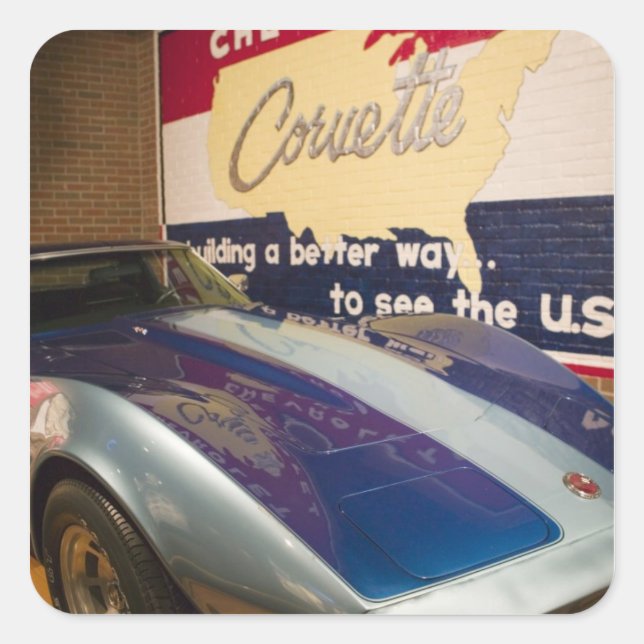 USA, Kentucky, Bowling Green: National Corvette 2 Square Sticker (Front)