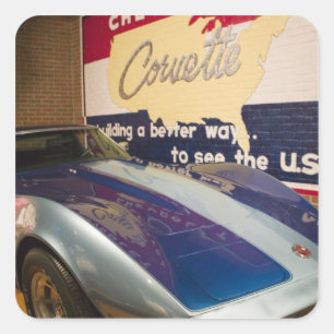 USA, Kentucky, Bowling Green: National Corvette 2 Square Sticker