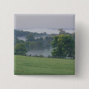 USA, Kentucky. Rolling hills of the Bluegrass 2 Inch Square Button