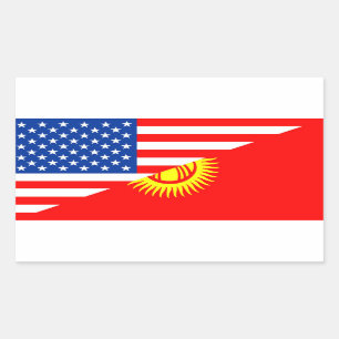 usa Kyrgyzstan country half flag america symbol Sticker